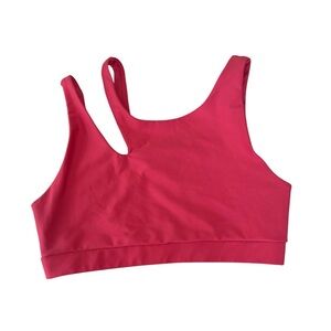 Becco Hot Pink Asymmetrical One-Shoulder Sports Bra / Crop Top